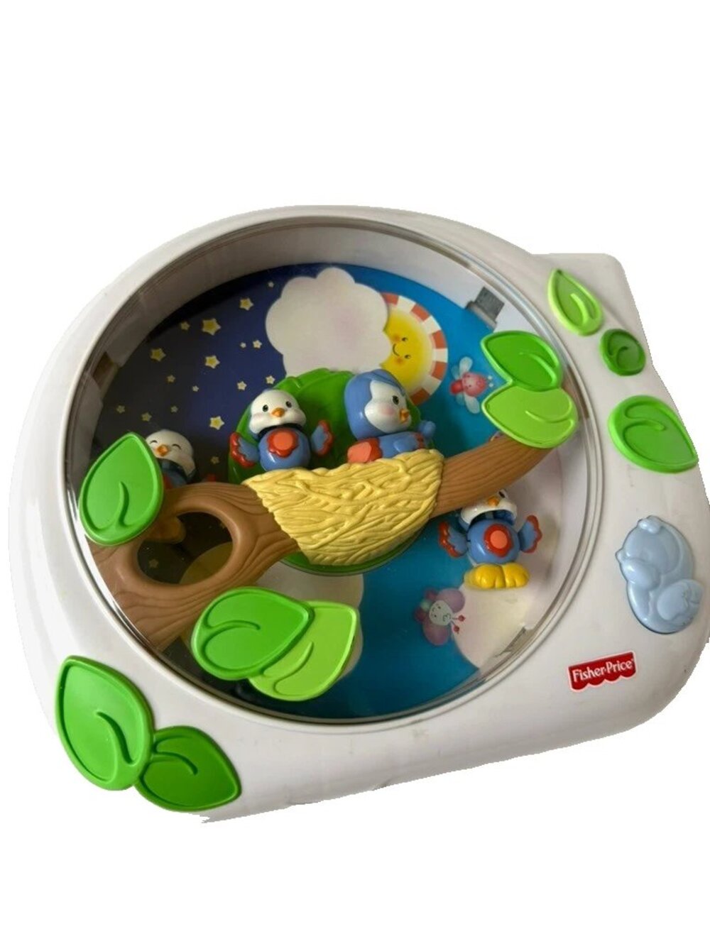 Fisher Price Vintage Flutterbye Dreams Bird Crib Soother Car Nest 2004 WORKS